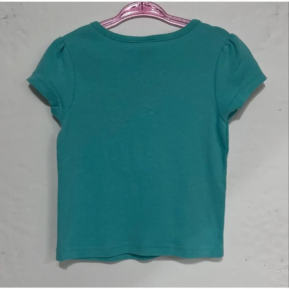 Gymboree Turquoise Short Sleeve Tee with Tropical Drink Applique Girls Size 3